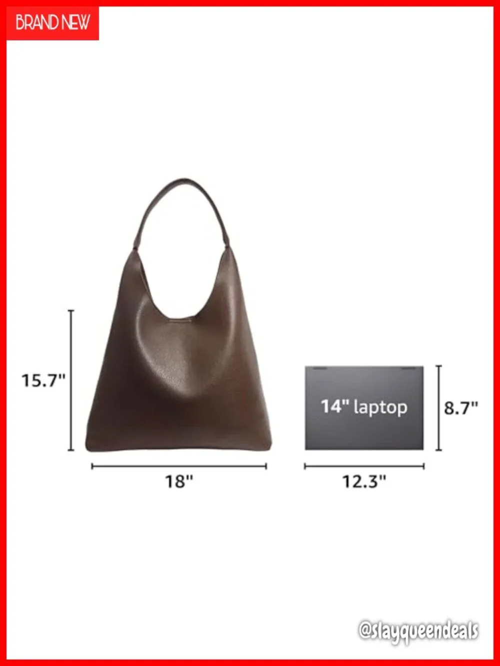 Soft Vegan Leather Slouchy Hobo Bag Shoulder Tote Purse